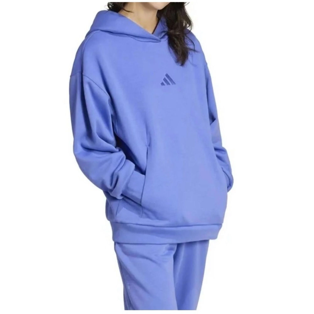 NWT adidas All SZN boyfriend Fleece Hoodie in Semi Cobalt Blue Sz M
